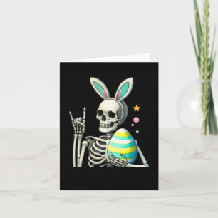 Easter Skeleton Bunny Rock Hand Rocker Boys Kids M Card