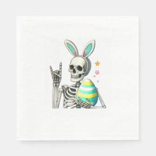 Easter Skeleton Bunny Rock Hand Rocker Boys Kids M Napkin