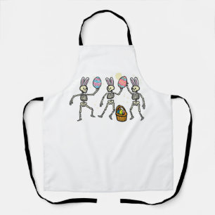 Easter Skeletons Dancing Eggs Funny Bones Men Wome Apron