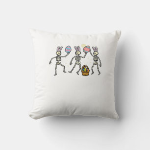 Easter Skeletons Dancing Eggs Funny Bones Men Wome Cushion