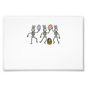 Easter Skeletons Dancing Eggs Funny Bones Men Wome Photo Print