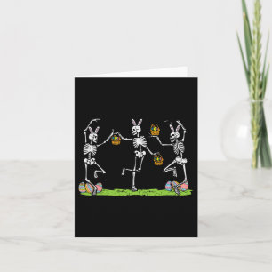 Easter Skeletons Dancing Funny Bunny Bones Women M Card