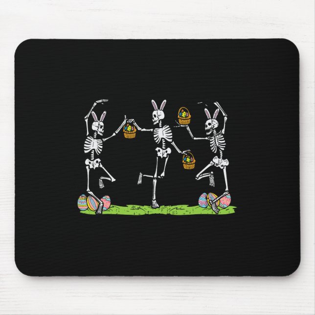 Easter Skeletons Dancing Funny Bunny Bones Women M Mouse Pad (Front)