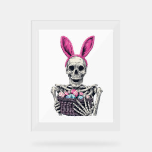 Easter Skull – Funny Bunny Skeleton Acrylic Sign
