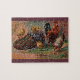 Easter Slipper and Chicks Large Piece Puzzle