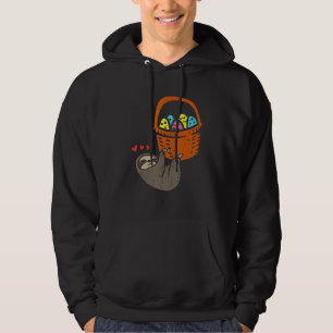 Easter Sloth Hanging Egg Basket Cute Animal Men Wo Hoodie