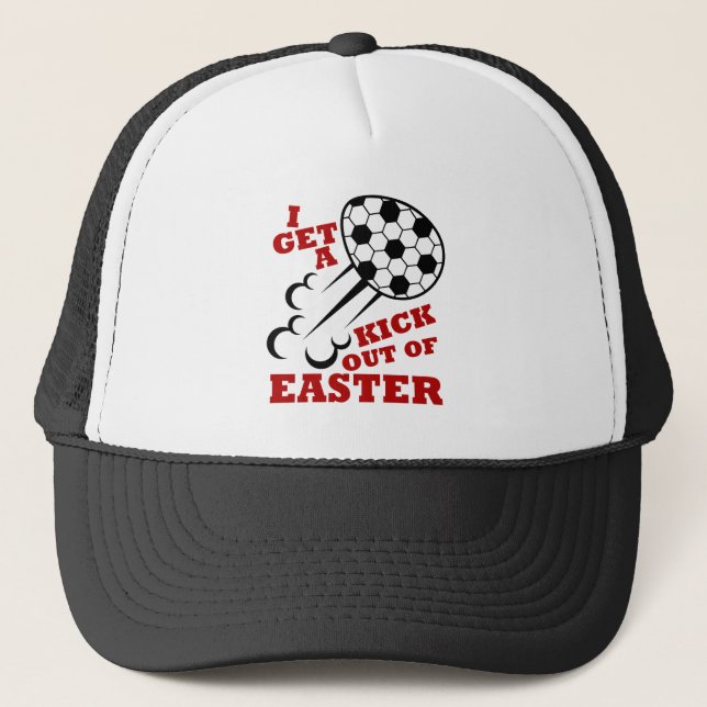Easter Soccer Cute I Get A Kick Out of Easter Trucker Hat (Front)