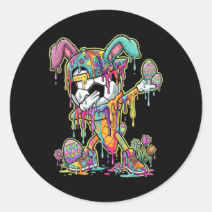 Easter Soccer Ice Cream Drip Dabbing Soccer Drippi Classic Round Sticker