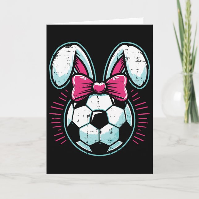 Easter Soccer Ll Easter Day Funny Easter Bunny Soc Card (Front)