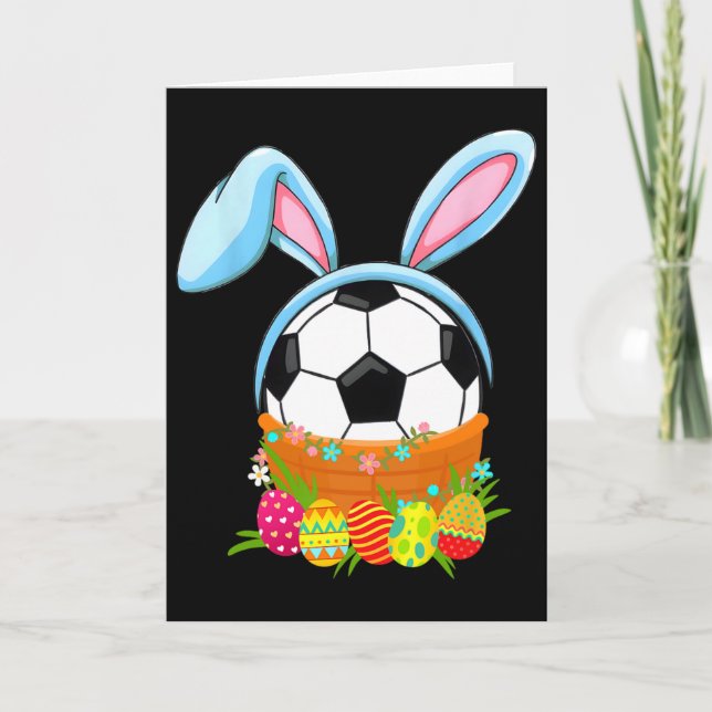 Easter Soccer Ll Easter Day Funny Easter Bunny Soc Card (Front)