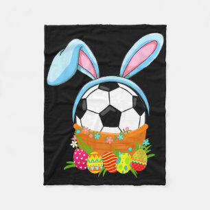 Easter Soccer Ll Easter Day Funny Easter Bunny Soc Fleece Blanket