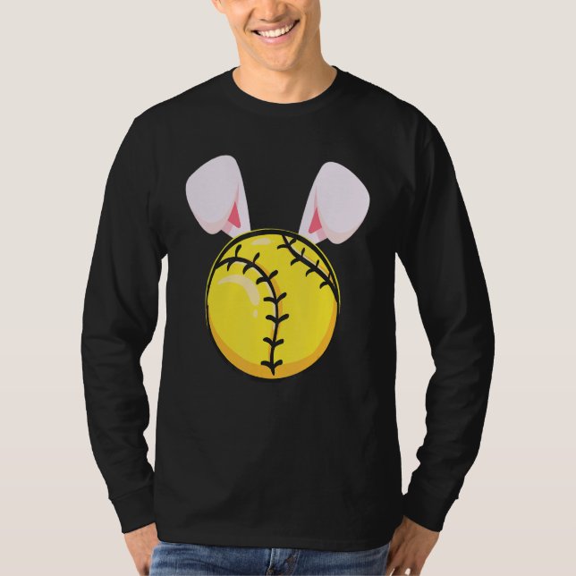 Easter Soft Ball Easter Day  Easter Bunny Softball T-Shirt (Front)