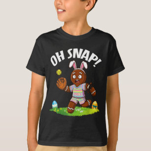 Easter Softball Gingerbread Man Oh Snap Broken Arm T-Shirt