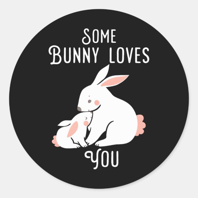 Easter Some Bunny Loves you bunny rabbi Classic Round Sticker (Front)