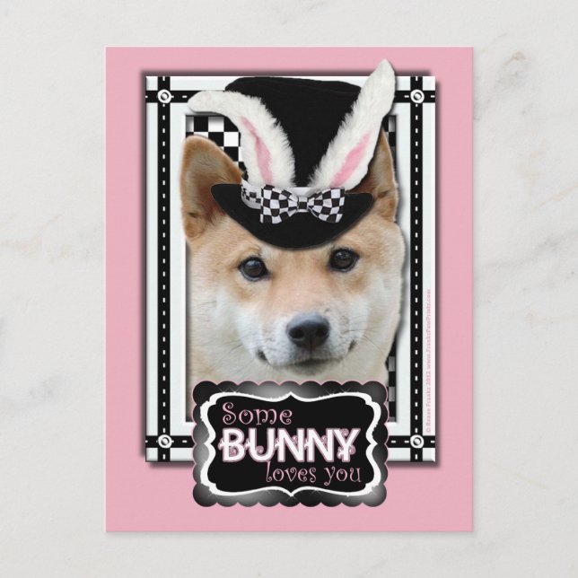 Easter - Some Bunny Loves You - Shiba Inu Holiday Postcard (Front)