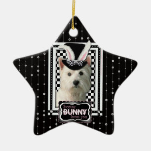 Easter - Some Bunny Loves You - Westie Ceramic Tree Decoration