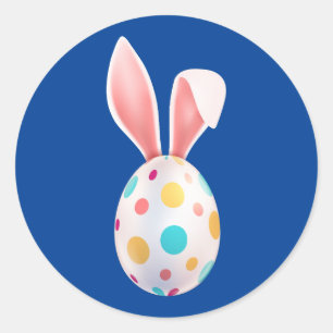 " EASTER" SPECKLED EGG & BUNNY EARS CLASSIC ROUND CLASSIC ROUND STICKER