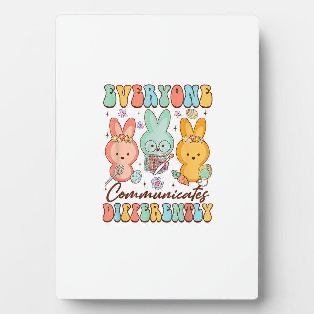 Easter Speech Therapy SLP Everyone Communicates Di Plaque (Front)