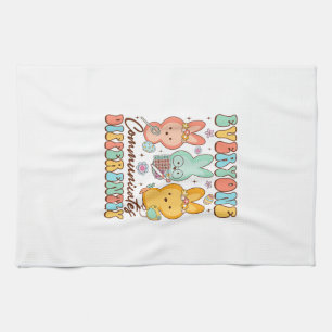 Easter Speech Therapy SLP Everyone Communicates Di Tea Towel
