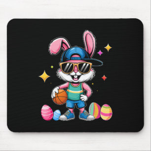 Easter Sport Happy Easter Bunny Playing Bysketbyll Mouse Pad