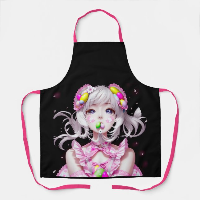 Easter/spring Anime girl  Apron (Front)