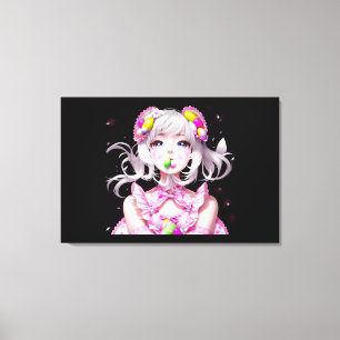 Easter/spring Anime girl Canvas Print