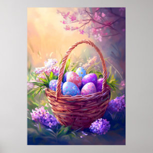 Easter Spring Basket Egg Hunt Wall Art