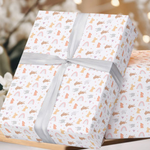 Easter Spring Birthday Bunny Pattern Wrapping Paper
