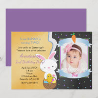 Easter Spring Birthday Party Photo Invitations
