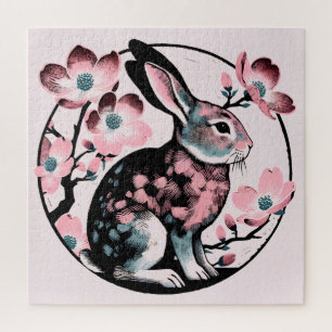 Easter Spring Bunny Rabbit Dogwood Jigsaw Puzzle
