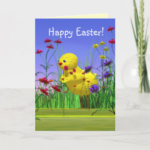 Easter Spring Chicken Holiday Card