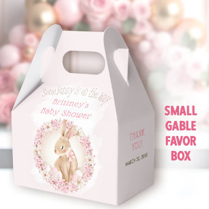 Easter Spring Cute Bunny Pink Girl Baby Shower Favour Box