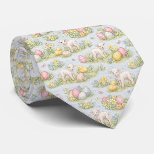 Easter Spring Floral Watercolor Necktie