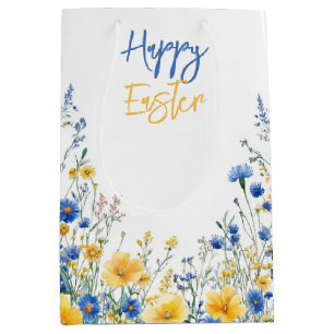 Easter Spring Flowers on Medium Gift Bag