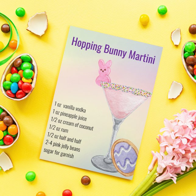 Easter Spring Martini Cocktail Recipe  Postcard (Creator Uploaded)