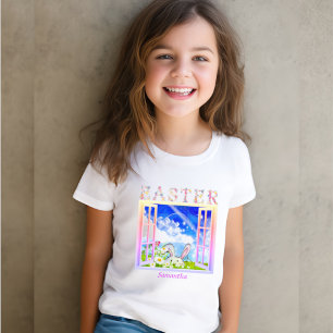Easter Spring Meadow Window Personalised T-Shirt