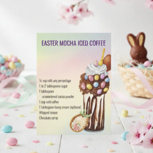 Easter Spring Mocha Coffee Drink Recipe  Postcard