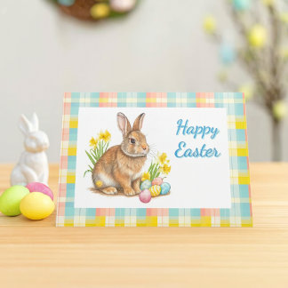  Easter Spring Plaid  Holiday Card