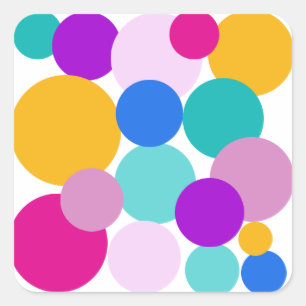 Easter Spring Polka Dots  Square Sticker