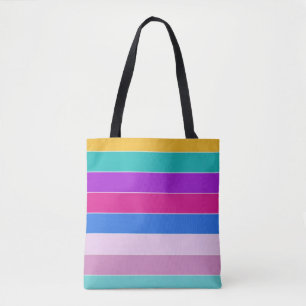 Easter Spring Stripes Tote Bag