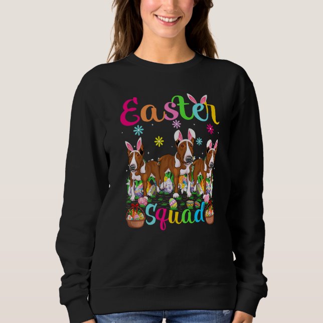 Easter Squad Bunny Ear Rat Terrier Dog Happy Easte Sweatshirt (Front)