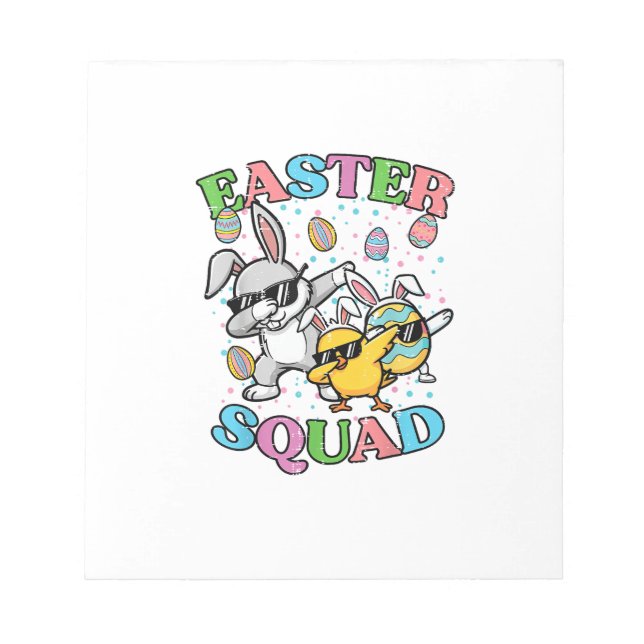 Easter Squad Bunny Egg Chick Dab Crew Matching Men Notepad (Front)