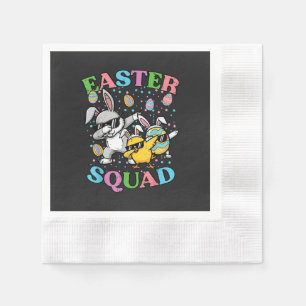 Easter Squad Bunny Egg Chick Dab Crew Matching Napkin