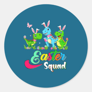 Easter Squad Bunny Rexes Sunglasses Classic Round Sticker