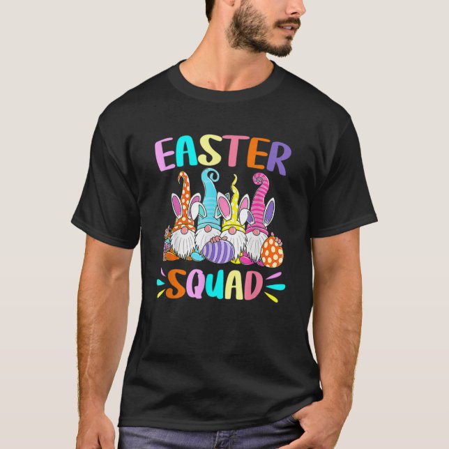 Easter Squad Bunny Spring Gnome Easter Egg Hunting T-Shirt (Front)