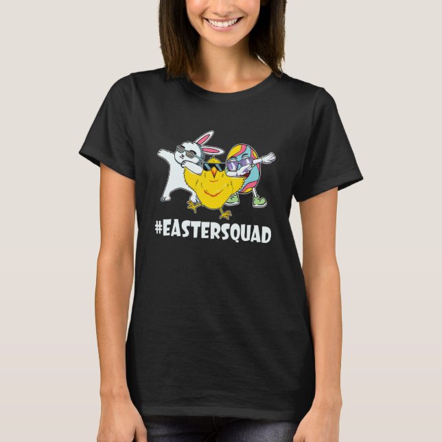Easter Squad Dabbing Bunny Chick Egg Hunting Match T-Shirt (Front)