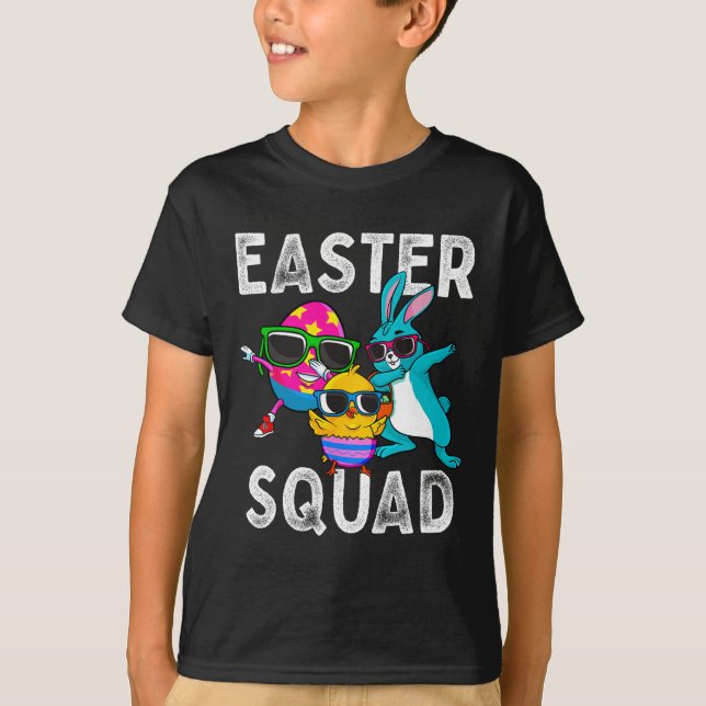 Easter Squad Dabbing Bunny Chick Egg Hunting Match T-Shirt (Front)