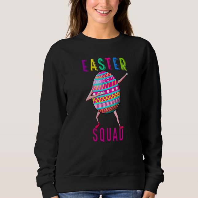 Easter Squad Dabbing Egg Hunt Family Matching Cost Sweatshirt (Front)