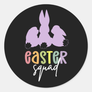 Easter Squad Easter Egg Hunt Cute Bunny Classic Round Sticker