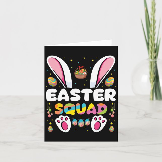 Easter Squad Egg Hunting Bunny Group Matching  Card (Front)